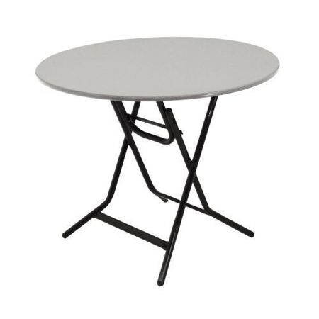 MITYLITE Plastic Folding Table, Gray, 36In. Round CRT36GRY1